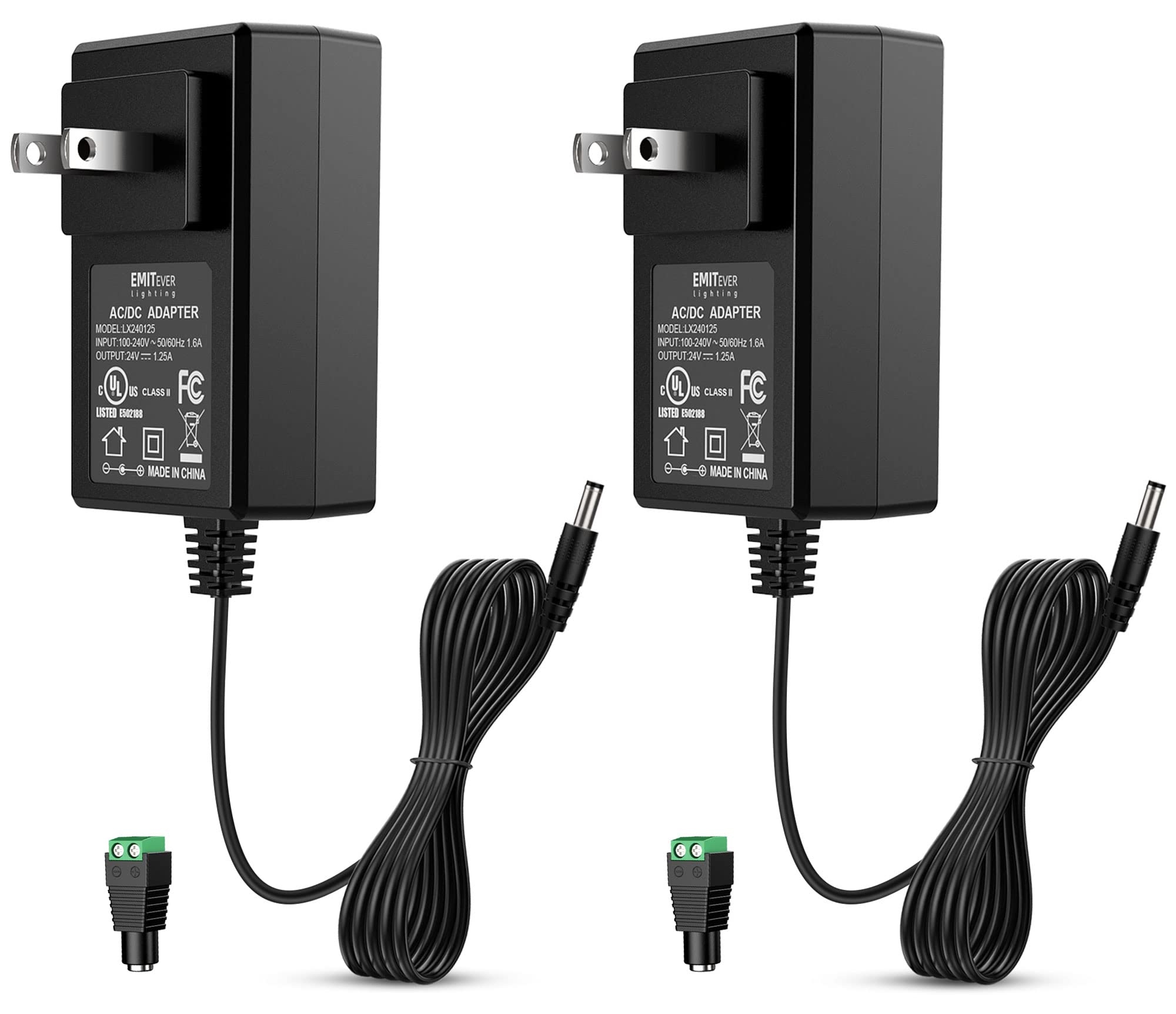 EMITEVER DC 24V 30W Power Supply 2 Pack, LED Power