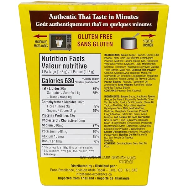 A TASTE OF THAI PEANUT NOODLES – 5.25OZ SINGLE PACK HEAT & EAT INSTANT NOODLES FLAVORED WITH CLASSIC THAI SAUCE | GLUTEN-FREE | IDEAL VEGAN MEAL | PERFECT SIDE FOR CHICKEN FISH & MEAT ENTREES