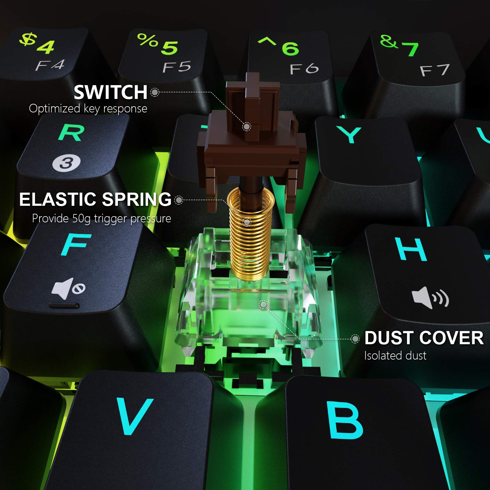 dierya bluetooth 5.1 mechanical 60 gaming keyboard