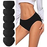 TDONE Womens Cotton Underwear, Soft Breathable Hipster Panties Stretch Bikini Full Coverage Briefs 6 Pack