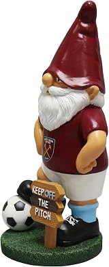 FOCO West Ham United Keep Off The Pitch Gnome Ornament Indoor Outdoor view 2