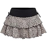 SOLY HUX Girl's Cute Mini Skirts High Waisted Ruffle Layered Skirts Swing Flowy Skater Tennis Skirt