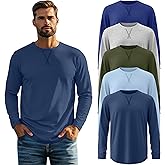 August Alley 5 Pack Men's Big and Tall Long Sleeve Shirts Crewneck Tops L-7xl Hipster Hip Hop Longline T-Shirts Multipack