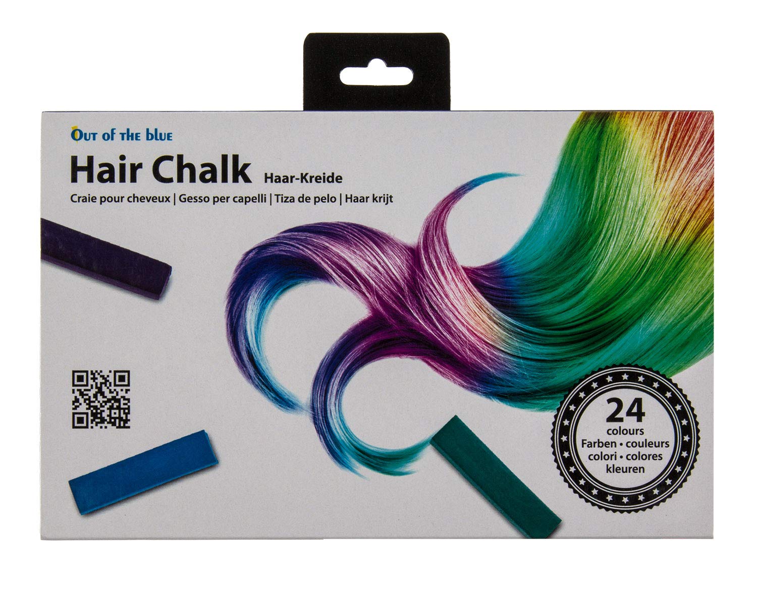 Out of the blue 36/2082 Hair Chalk in 24, Approx. 4 cm, in Practical Storage Box