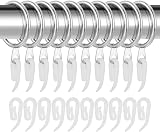tonyg-p 20 Pack Metal Curtain Rings 30mm Inner Dia with 24 Plastic Hooks Silver view 3