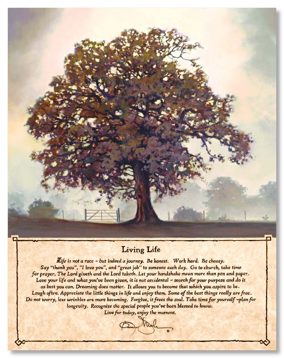 Amazon Living Life is Not a Race but Indeed a Journey by Bonnie Mohr Art Print 22x28 Tree Picture With Verse Posters & Prints