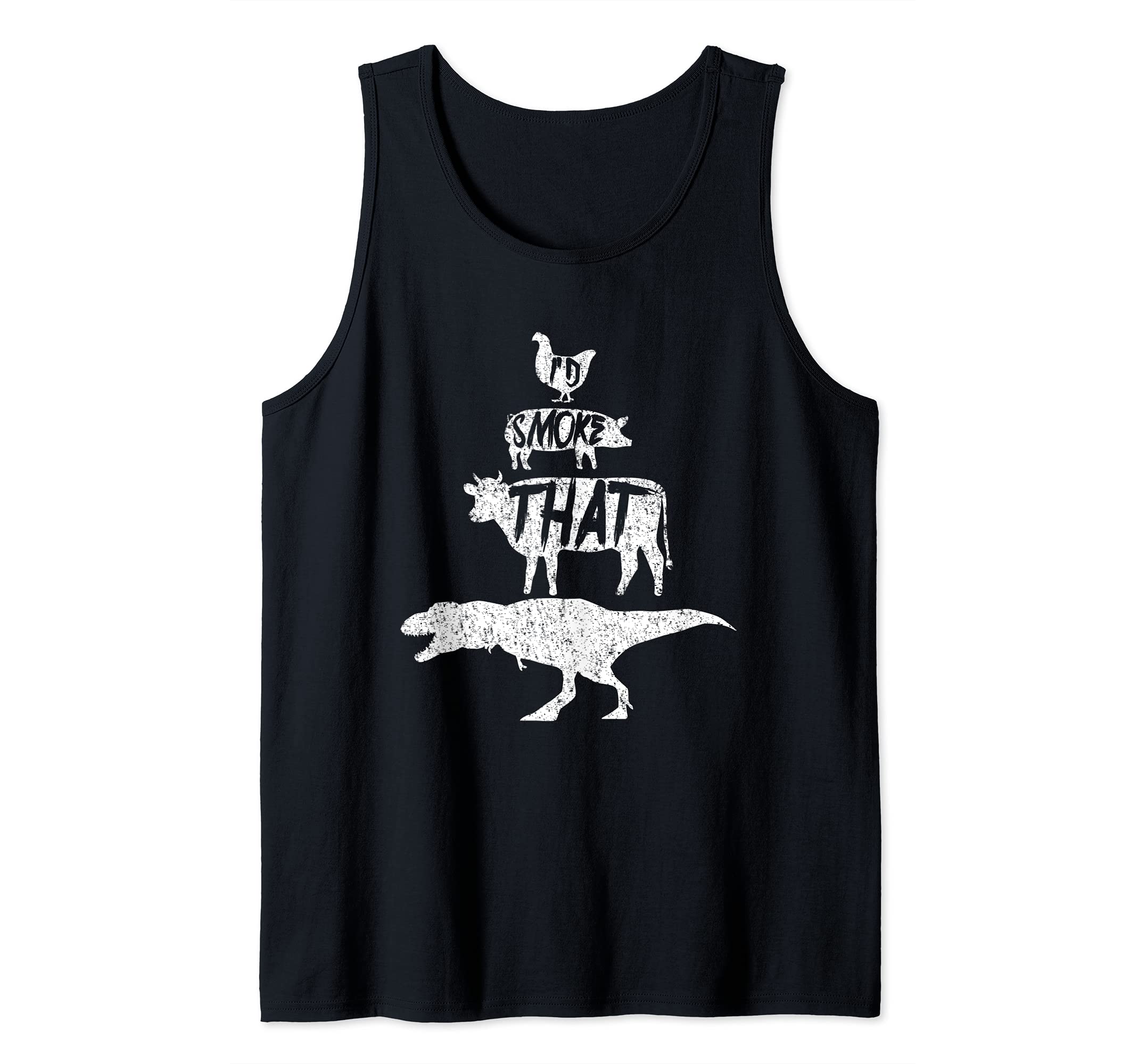 Smoke That Funny BBQ Quote Vintage Retro Meat Smoker Grill Tank Top
