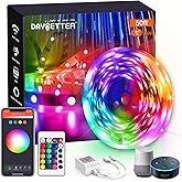 DAYBETTER Smart WiFi Led Lights, Tuya App Controlled, Work with Alexa and Google Assistant, Timer Schedule, RGB Strip Color Changing Décor for Bedroom Party Kitchen, 50ft