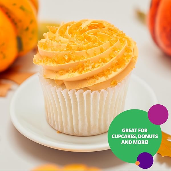 DECOPAC PUMPKIN SPICE CRUSHED CANDY BITS, SUGAR DECORATIONS FOR CAKES, TOPPINGS, CUPCAKES, AND DRINKS | ORANGE | 16OZ PACK