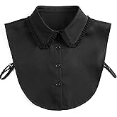 Shinywear Fake Collar Detachable Dickey Blouse for Women Dickies Half Shirts, Ruffled Faux False Collar Inserts