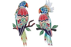 dreamskip Outdoor Wall Decor, Parrot Decor, Outdoor Metal Wall Art, Mexican Birds Wall Sculpture, for Outside, Yard, Fence, Garden, Patio