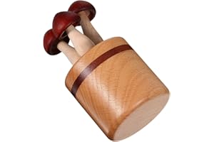 HONMEET Wooden Mini Mushroom Essential Oil Diffuser Small Waterless Aroma Diffuser for Home Office Car