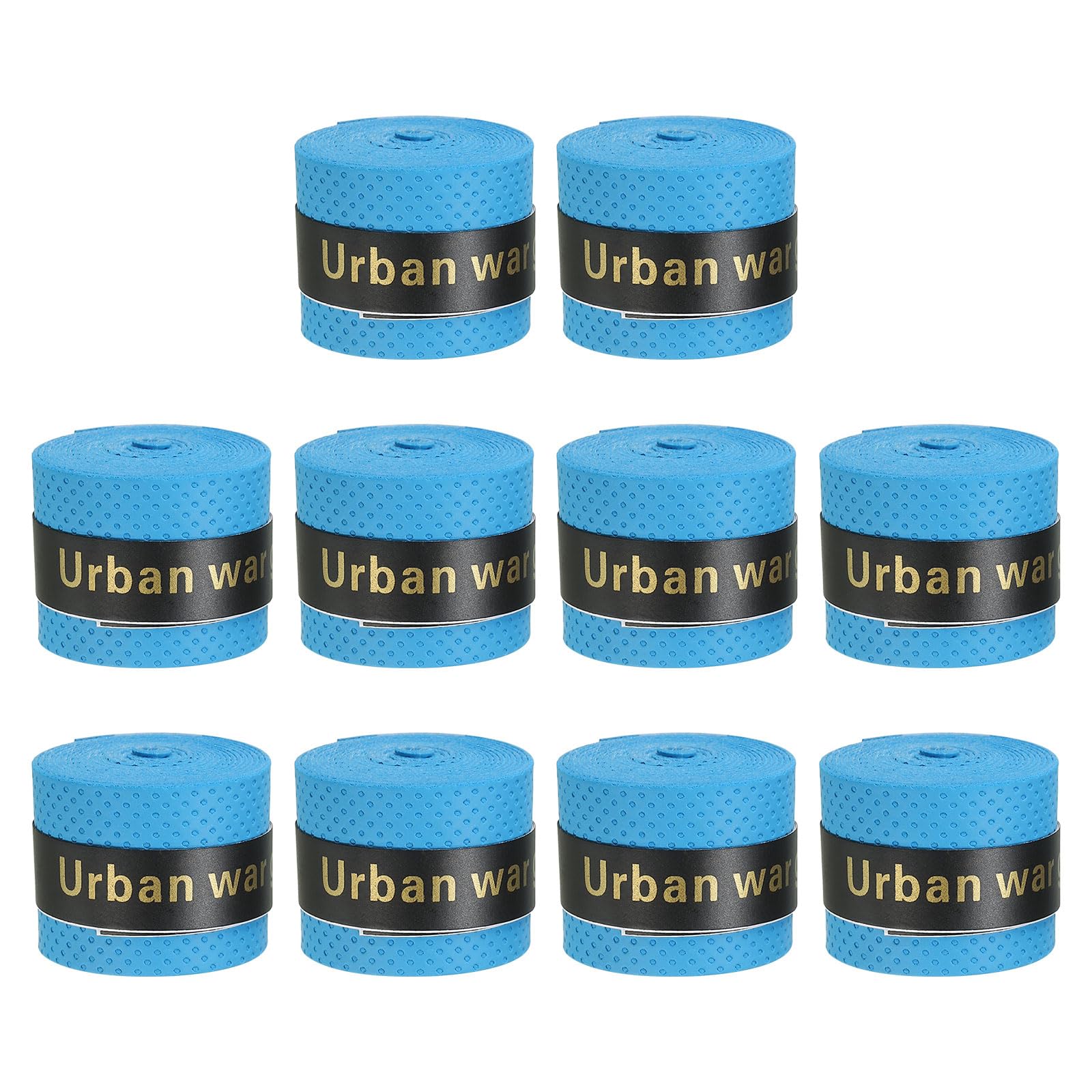 PATIKIL Tennis Badminton Racket Overgrip, 10 Pack Anti Slip Racquet Grip Tape Absorbs Sweat Drum Stick Tape Wrap for Drumstick Baseball Pickleball Paddle, Blue