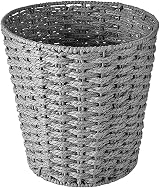 Zuvo Round Wicker Waste Paper Bin Grey 25x25x18 cm view 7