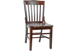 Flash Furniture Hercules Series School House Back Mahogany Wood Dining Chair, Traditional Elegant Wood Restaurant Chair, Walnut Wood