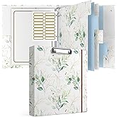 Rouidr 3 Ring Binder with clipboard, 1 inch 8.5 x 11 in Letter Size View Binders Organizer with Dividers Tabs & Clear Sleeves, School Supplies, Office Supplies, Leaves