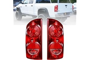 Pair Tail Light Housing Compatible with 2007-2009 Ram 1500 2500 3500 Rear Brake Tail Lamp without Bulbs, Replaces# 55277302AC