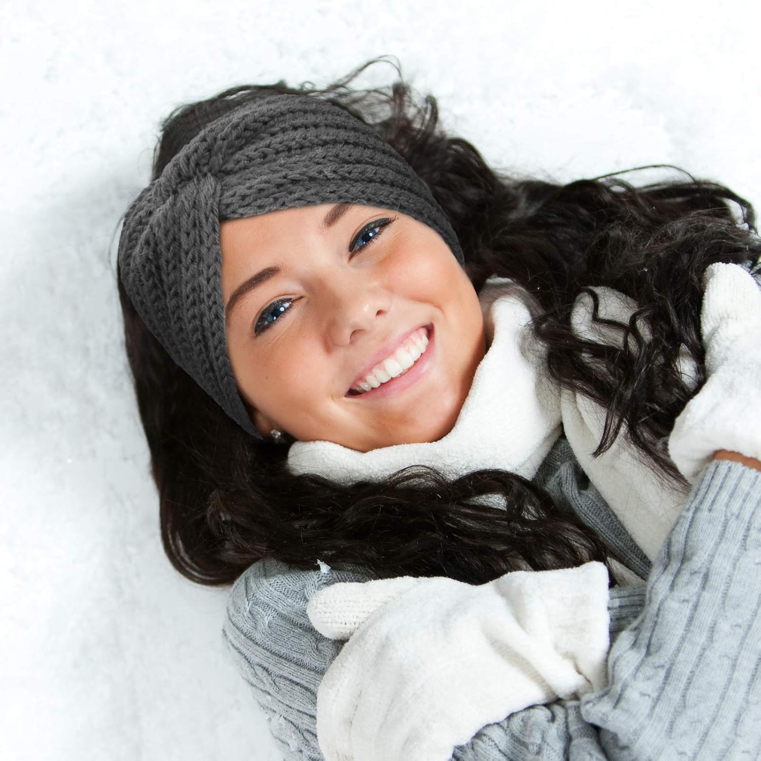 DRESHOW 6 Pieces Women Warm Knitted Headband Winter Ear Warmer Crochet Head Wraps Thick Cable Headband, 6 Pack Set G-2 - Image 4