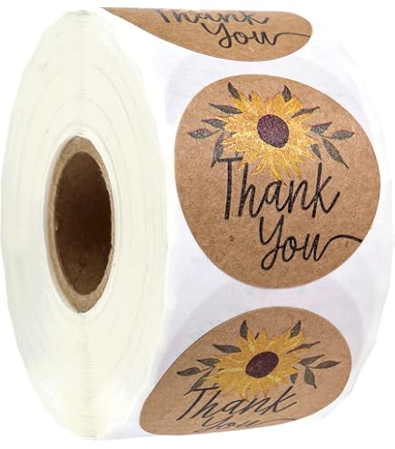 1000 Calcomanías De Agradecimiento De Girasol, 8 Diseños, Ca | Meses