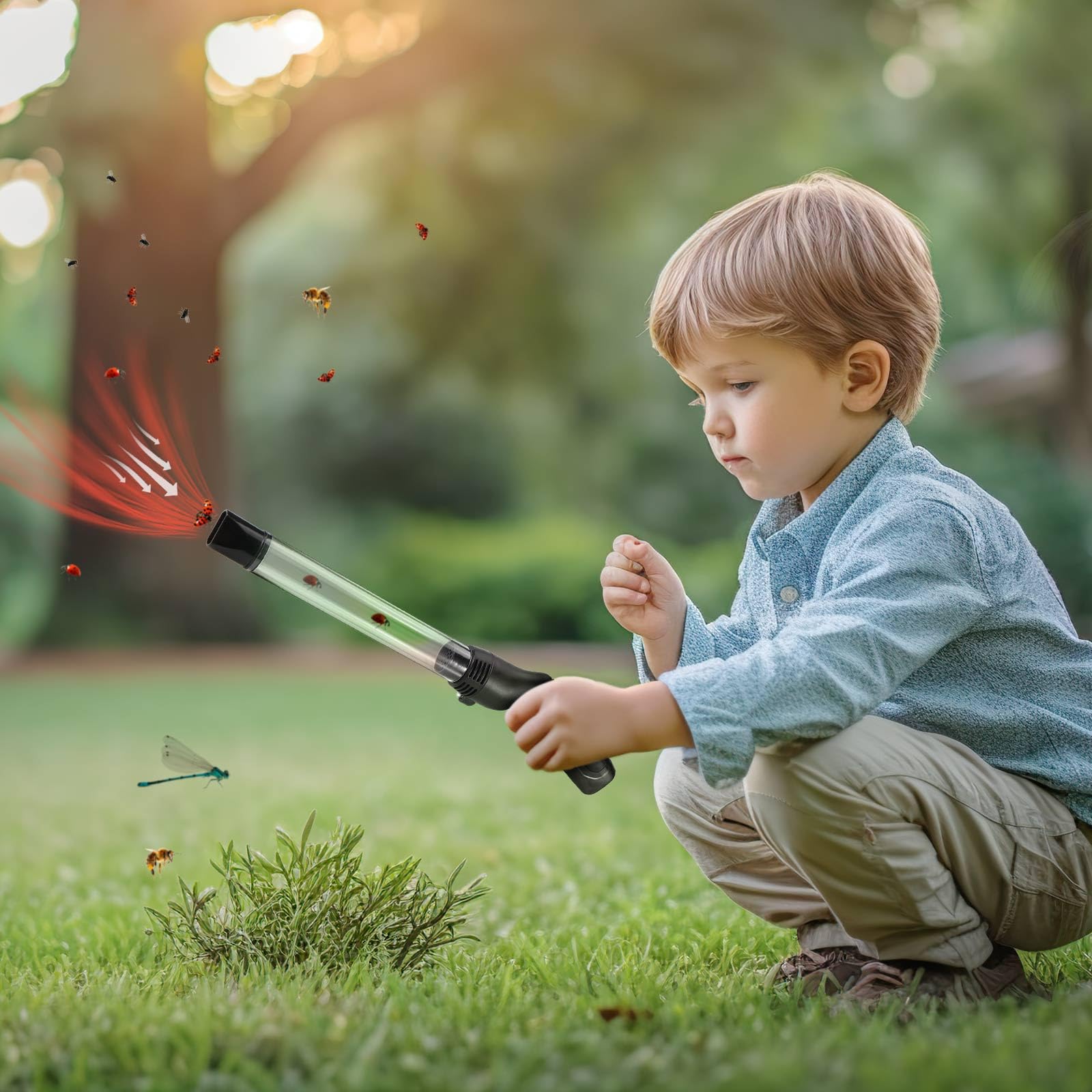 Photo 1 of 2025 Bug Catcher Vacuum Insect and Spider Trap with Long Nozzle LED Light Bug Sucker Vacuum for Adults and Kids, Pest Suction Trap for Cockroach Beetle Ant Bedbug and Small Insect