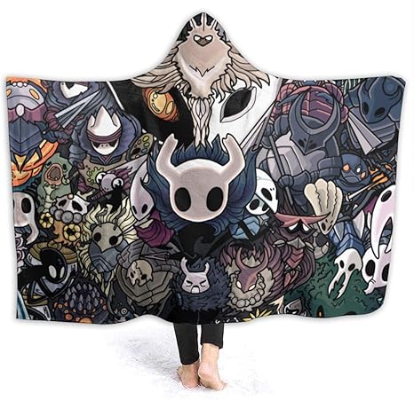 Amazon Com Kelseytorres Hollow Knight Novelty Hooded Blanket Hooded Blanket Wearable Soft Warm Plush Fleece Throw Blankets For Girls Child Women Adult Home Kitchen