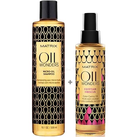 Matrix Oil Wonders Set - Micro-Oil Shampoo 300ml + Egyptian Hibiscus Color Caring Oil 150ml