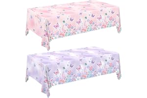 Gatherfun Butterfly Birthday Party Supplies: Butterfly Decorations with 2 PCS Disposable Plastic Tablecloths, for Kid's Birthday Party Decorations, Size 54”x 108