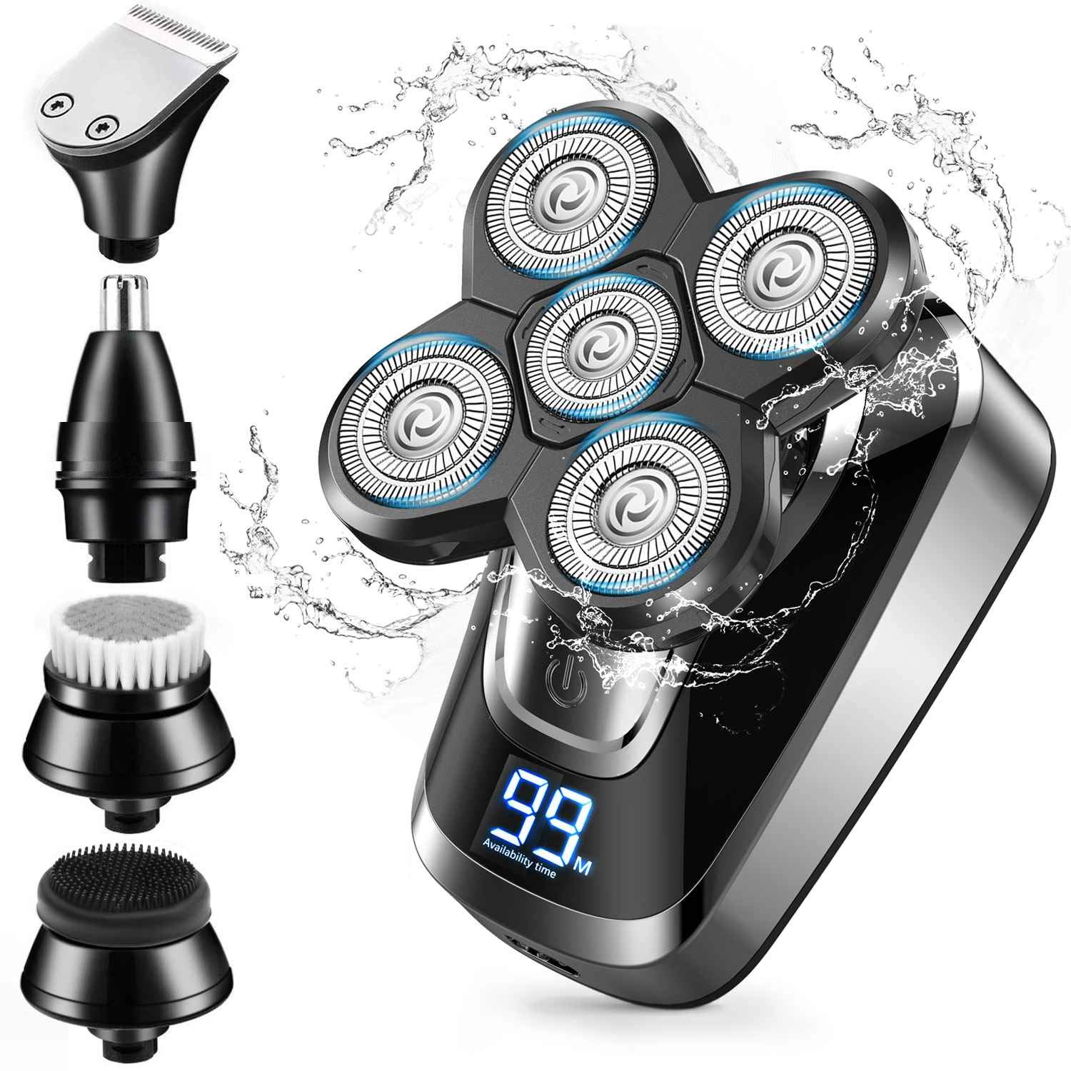 Buy POVOS Electric Shavers for Men, 5 in 1 Waterproof Head Shavers for