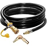 DOZYANT 12ft RV Propane Quick Connect Hose with Elbow Conversion Fitting for Blackstone 17inch and 22inch Table Top Griddle -