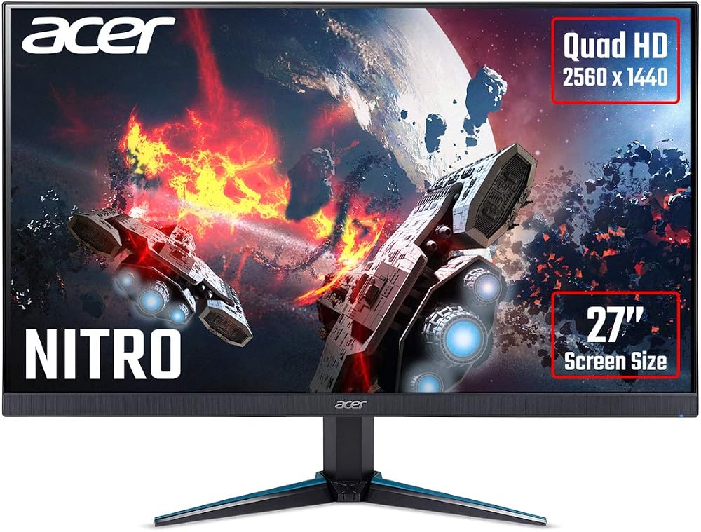 Acer Nitro VG270Ubmiipx 27" Quad HD Gaming Monitor IPS FreeSync 75Hz 1ms DP HDMI