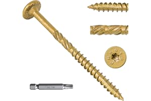 FMhotu 4-1/2 Inch Heavy-Duty Outdoor Deck Screws, 50Pcs Star Drive Decking Wood Screws, Rust Resistant Timber Screws for Timb