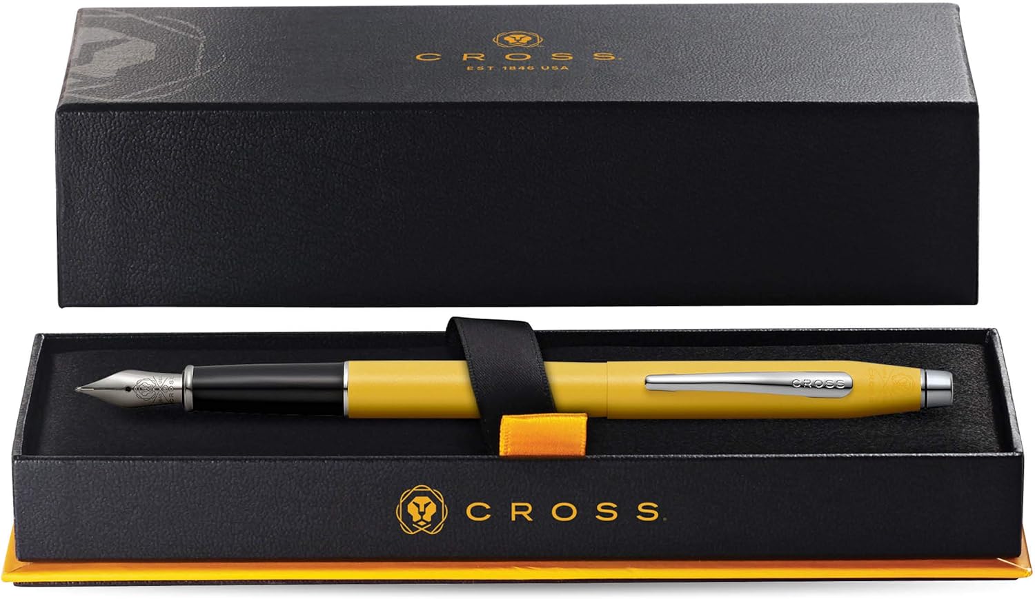 CROSS Classic Century Sunrise Yellow Pearlescent Lacquer Fountain Pen with Polished Chrome Appointments - Image 4