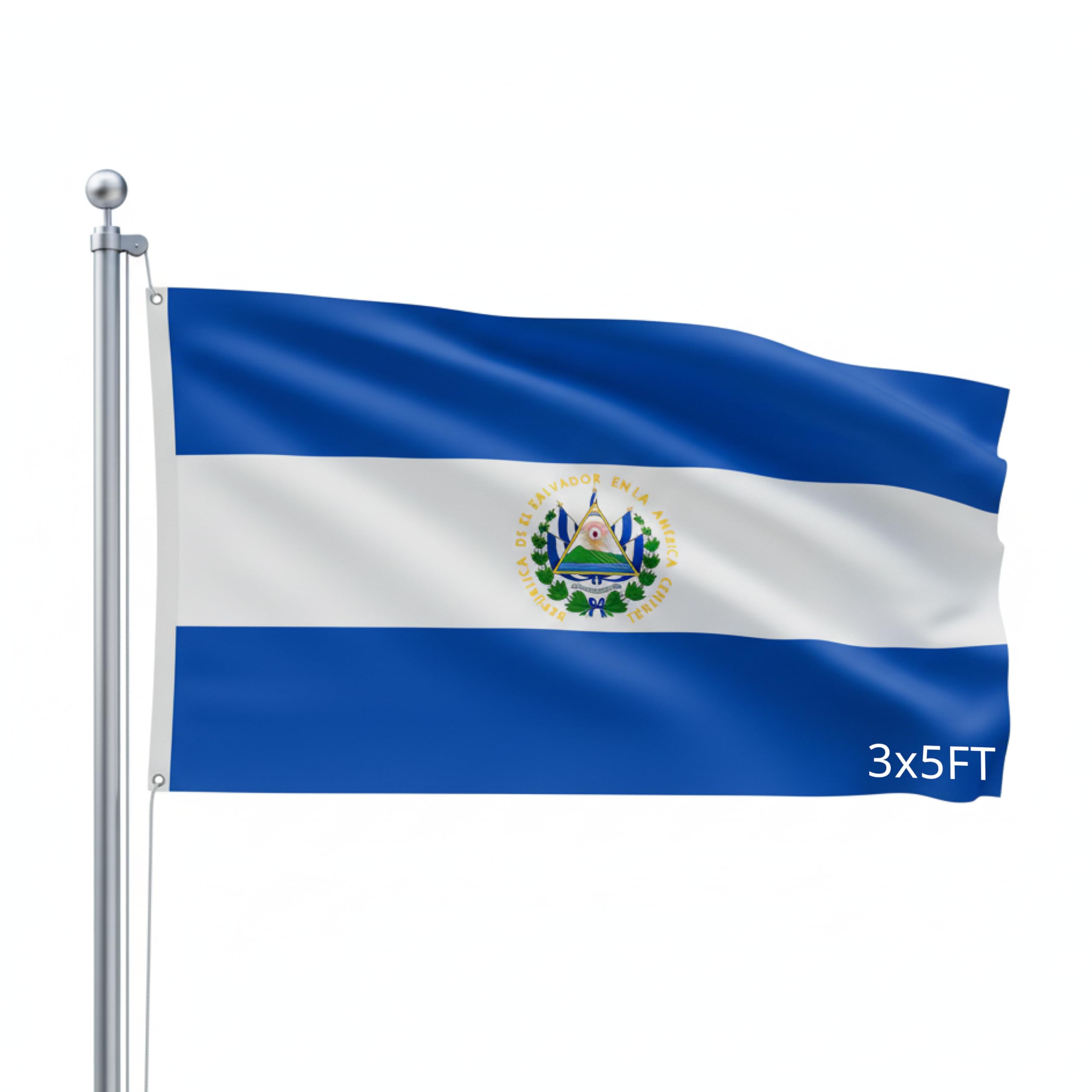 Outdoor Flag - Large 3' x 5', Weather-Resistant Polyester El Salvador โ image 1