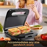 Aigostar Sandwich Toaster Panini Press Deep Fill Non-Stick Plates Indicators view 4