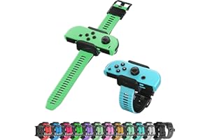 RTTACRTT Silicone Wrist Bands for Just Dance 2024 2023 2022 2021 Switch, Dance Strap Freely Adjustable for Joy Con & Switch OLED Model, 2-Pack for Adults and Children-Blue & Green