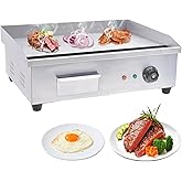 TBVECHI Commercial Electric Griddle, 22" 3000W Teppanyaki Stainless Steel Cooktop Countertop Commercial Flat Top Grill Griddl