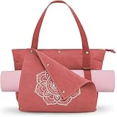 Gonex Yoga Mat Bag, Yoga Gym Bag Tote Bag with Multi Pockets For Women Men, Canvas Yoga Mat Carrier Take in Out Mat Easily For Pilates Travel Workout Office