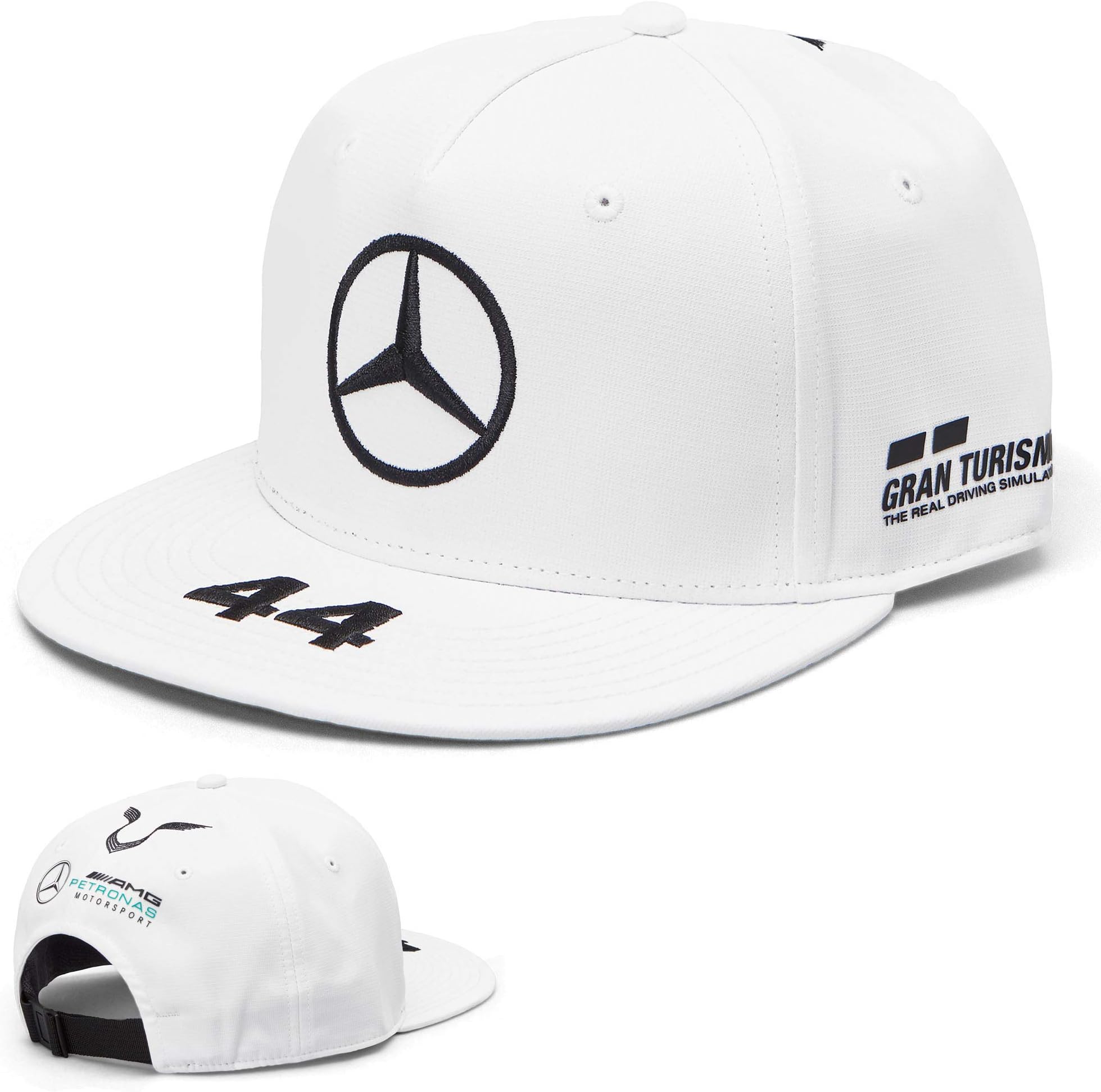 Whybee 2019 Lewis Hamilton F1 White Flatbrim Cap Official Mercedes-AMG Formula One Team
