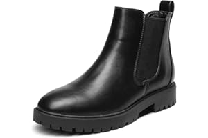 DREAM PAIRS Women's Low Heel Chelsea Ankle Boots Fashion Slip On Elastic Fall Booties Shoes