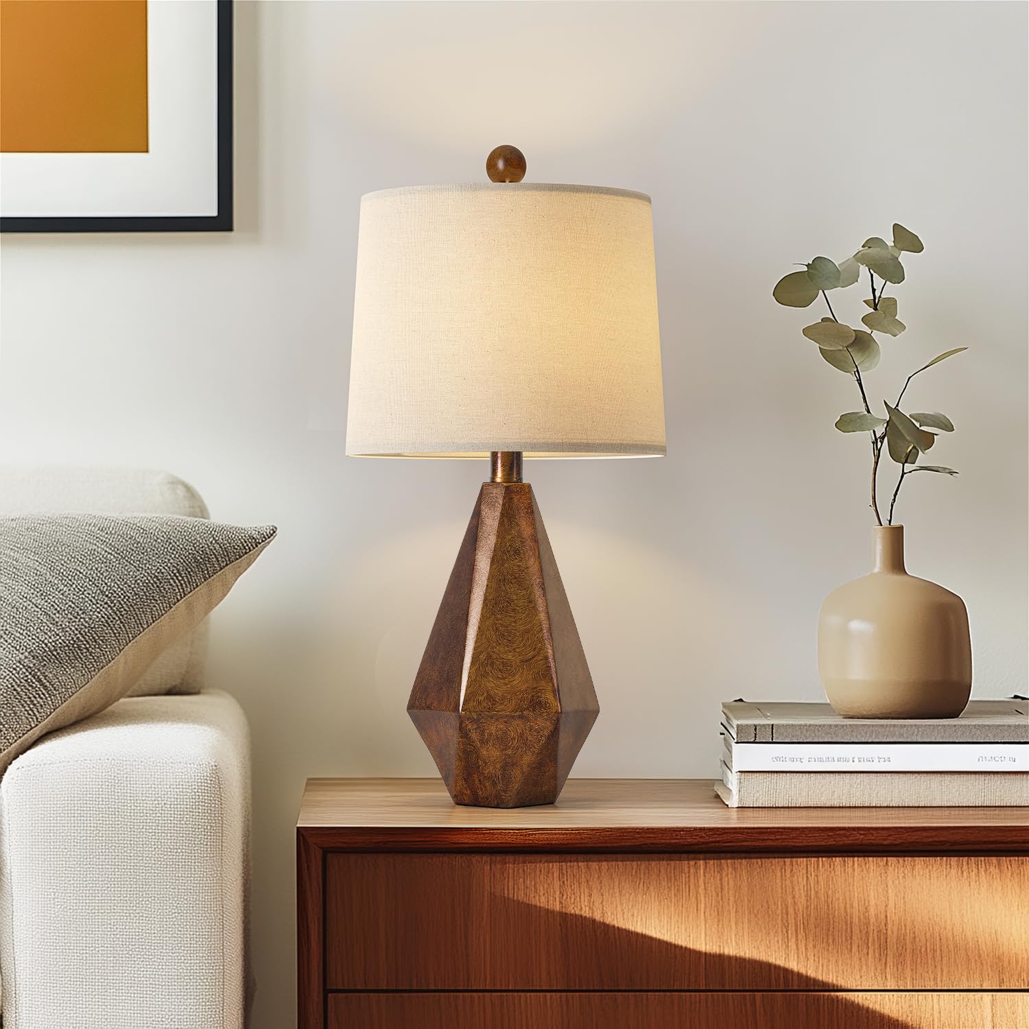 PoKat 20.25" Golden Brown Table Lamps Set of 2 for Night Stands, Vintage Bedroom Lamps for Bedroom Living Room, Retro Bedside Lamps for End Table, Suitable for Small Place, Golden Brown Image