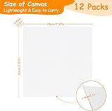 Koncci Canvas for Painting 20x20 cm 12 Pack Acid-Free Cotton Canvas Board view 2