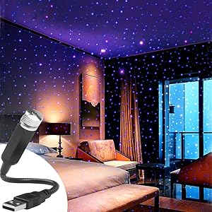 CYAUTOR Home Star Projector Night Lights USB Portable Adjustable Flexible Interior Car Roof Night Lamp Decoration Accessories with Romantic Galaxy Atmosphere for Car, Ceiling, Bedroom, Party