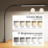 SKYLEO Desk Lamp LED Clip On 1300LM 5 Color Modes 11 Brightness Levels view 2