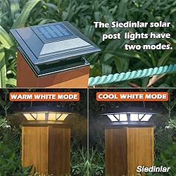 SIEDiNLAR Solar Post Lights Outdoor 2 Modes LED