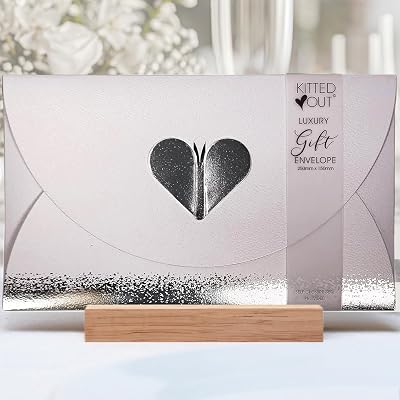 Deva Designs Wedding Gift Envelope Premium Quality Textured Card Silver Foil
