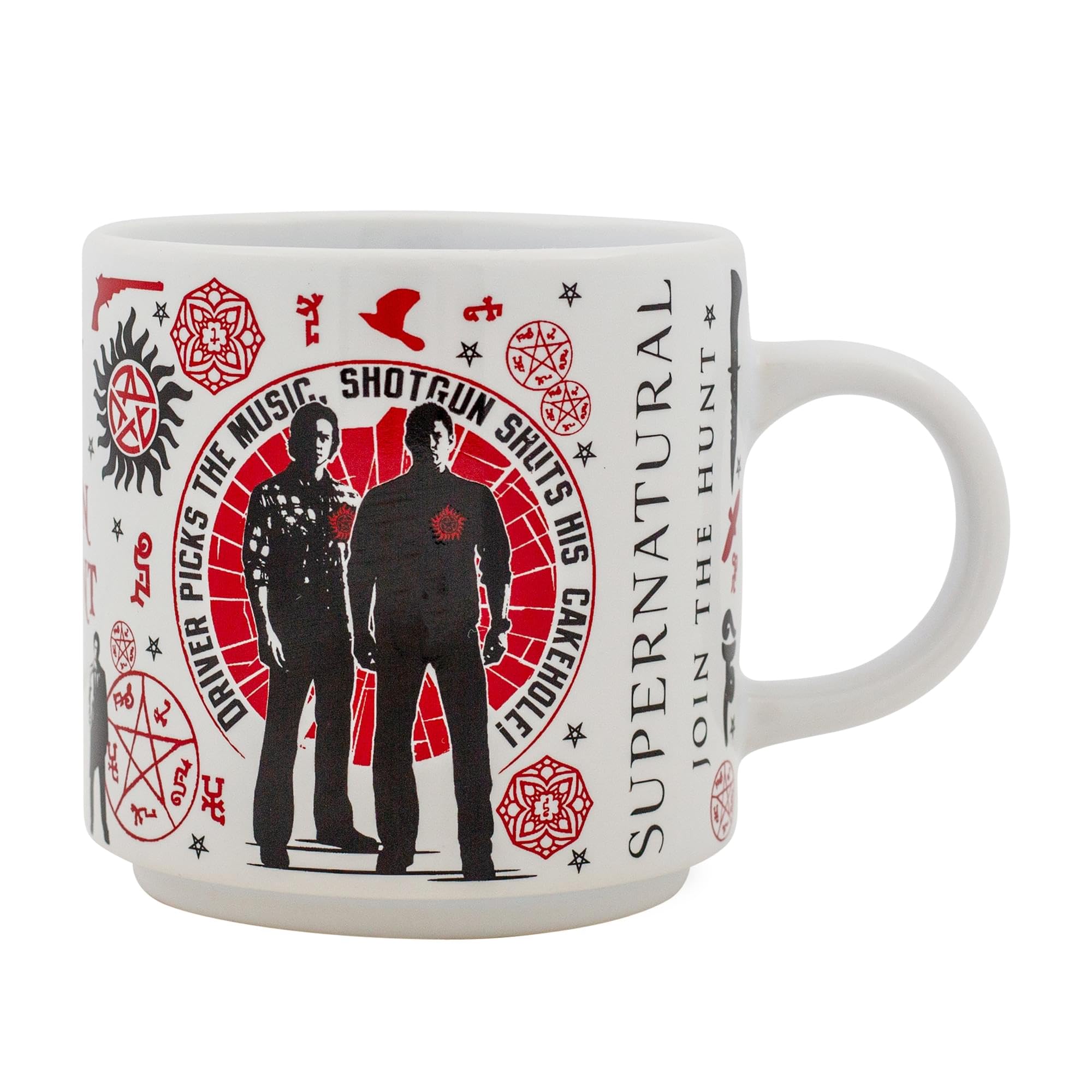 Silver Buffalo Supernatural "Join The Hunt" Single Stackable Ceramic Mug | Holds 13 Ounces