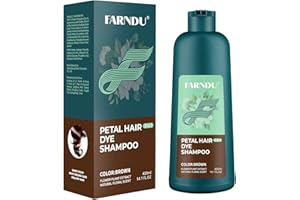 Farndu Hair Dye Shampoo for Women Men, Brown Hair Color Shampoo for Gray Hair Coverage 3 In 1 Champu Para Canas Mujer