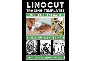 LINOCUT Tracing Templates Wildlife Animals for Large to Small Projects: Safari, Zoo and Forest Wild Animal Designs for A4, A5