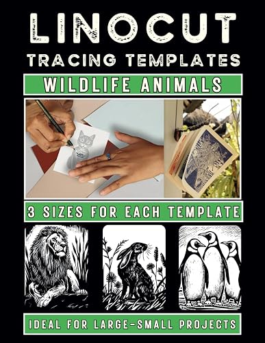 LINOCUT Tracing Templates Wildlife Animals for Large to Small Projects ...