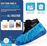 TYGA STORE 20 Pieces Waterproof Reusable Shoe Covers Heavy Duty Non-Slip Blue view 2